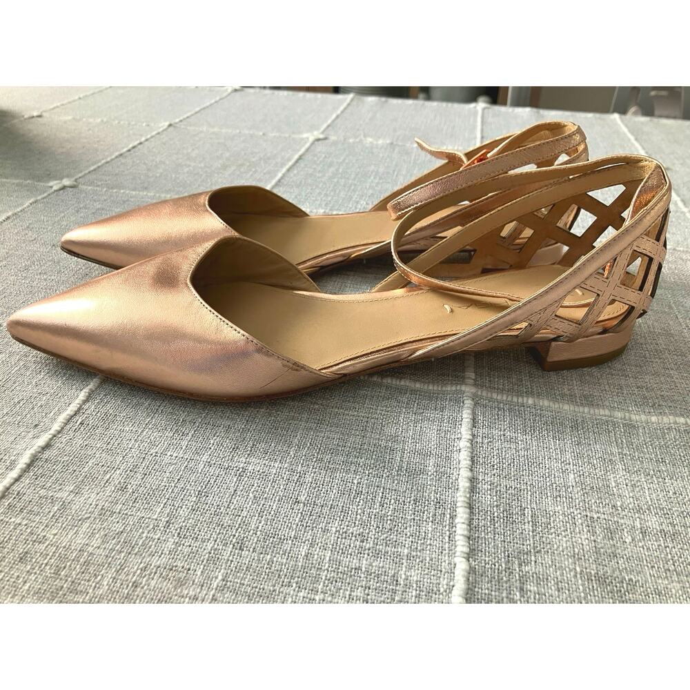 Via Spiga Rose Gold Flats, 38.5